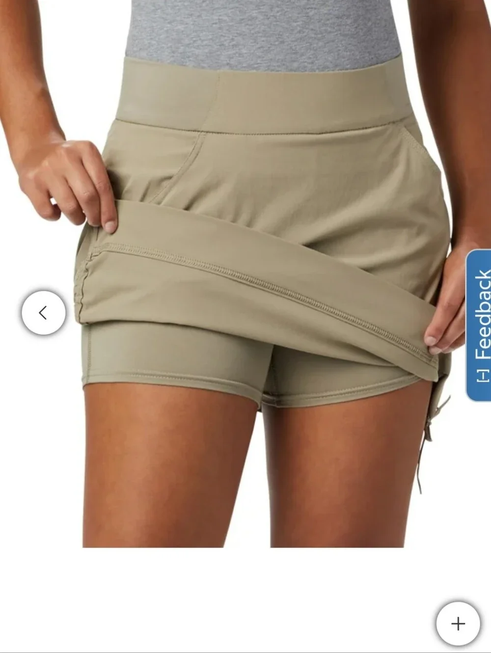Women’s Mini Skirt with Side Ruching - Light Beige - Picture 6 of 6